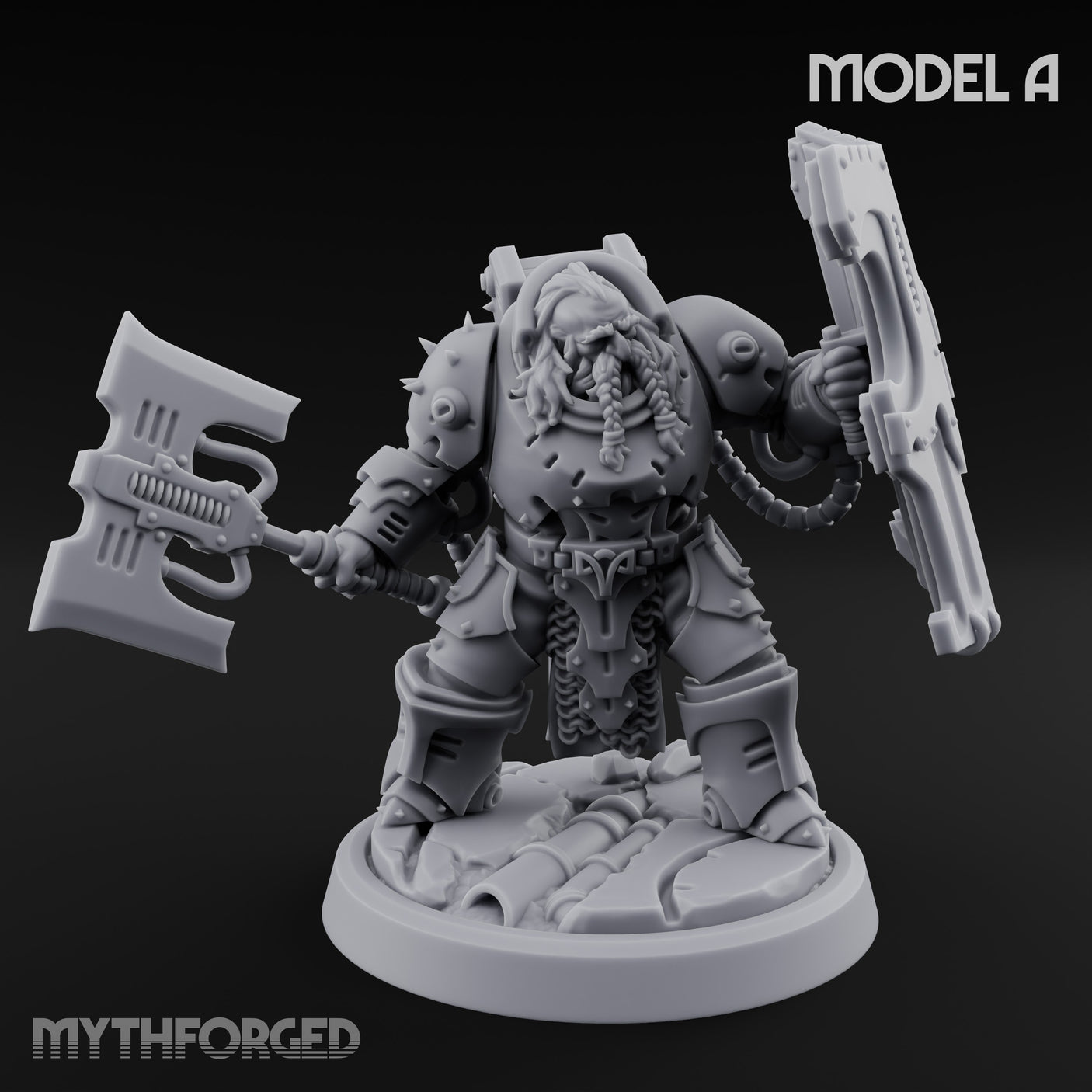 Shield Bracing Gun Toting Space Dwarf Trooper A