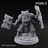 Shield Bracing Gun Toting Space Dwarf Trooper A