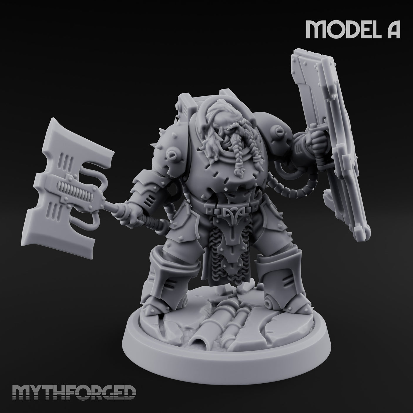 Shield Bracing Gun Toting Space Dwarf Trooper A gallery 1