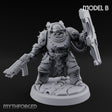 Shield Bracing Gun Toting Space Dwarf Trooper B