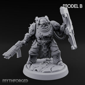 Shield Bracing Gun Toting Space Dwarf Trooper B