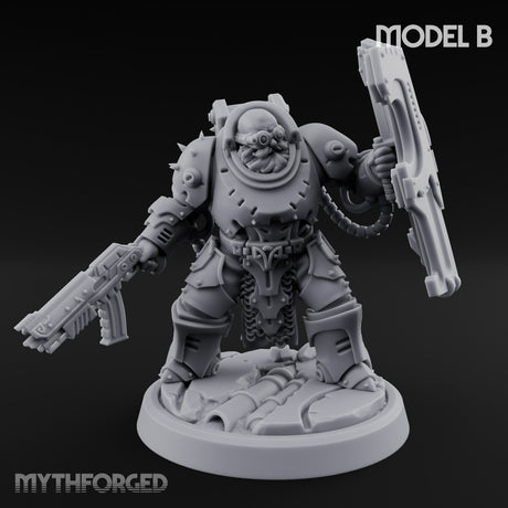 Shield Bracing Gun Toting Space Dwarf Trooper B