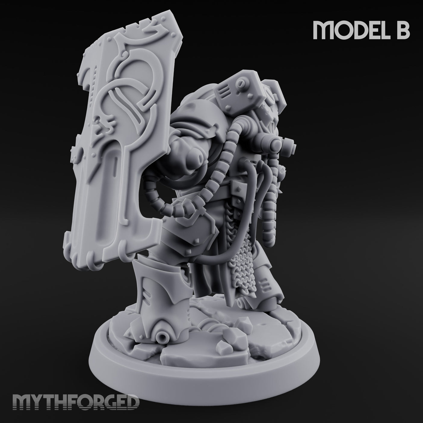 Shield Bracing Gun Toting Space Dwarf Trooper B gallery 6