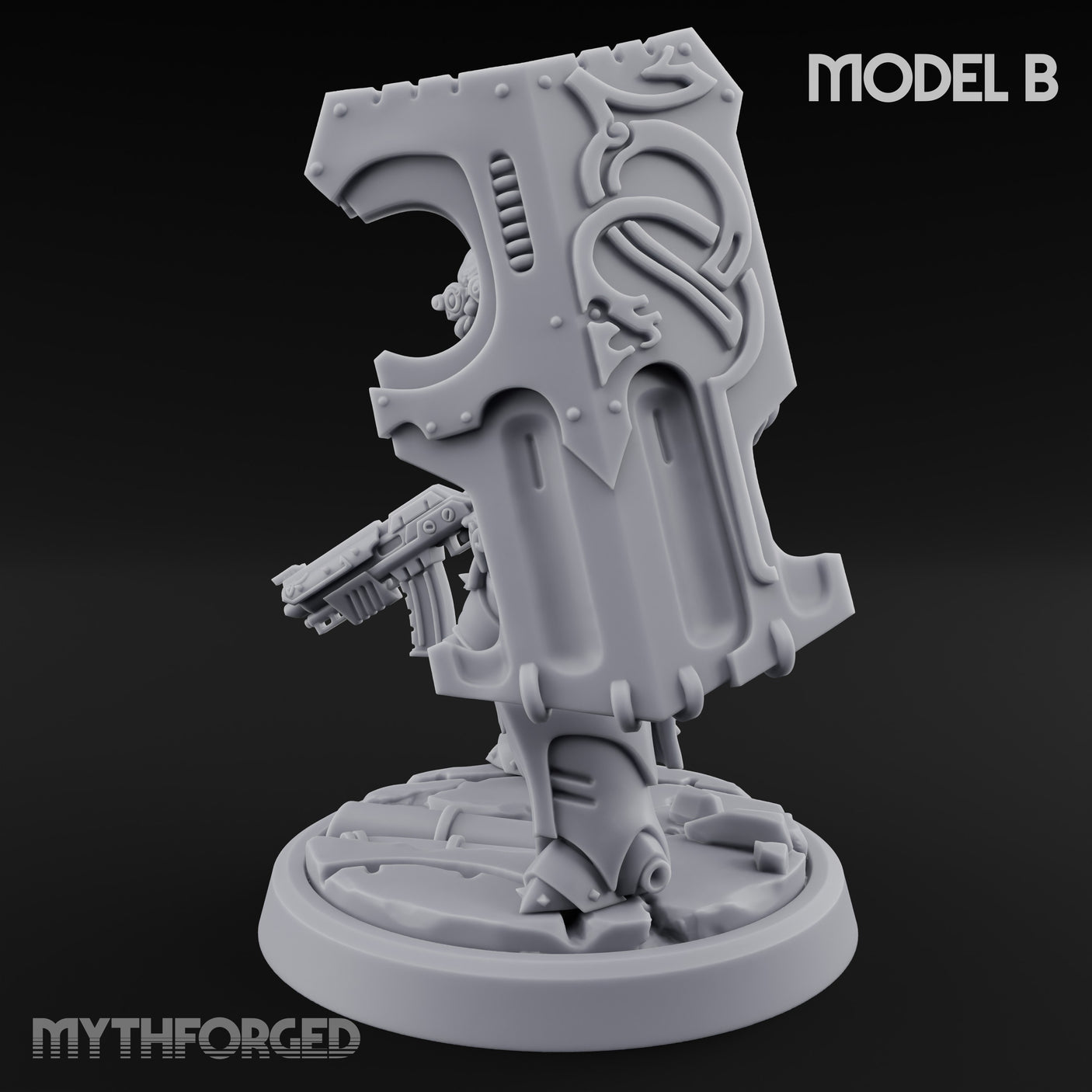 Shield Bracing Gun Toting Space Dwarf Trooper B gallery 7