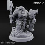 Shield Bracing Gun Toting Space Dwarf Trooper C gallery 3