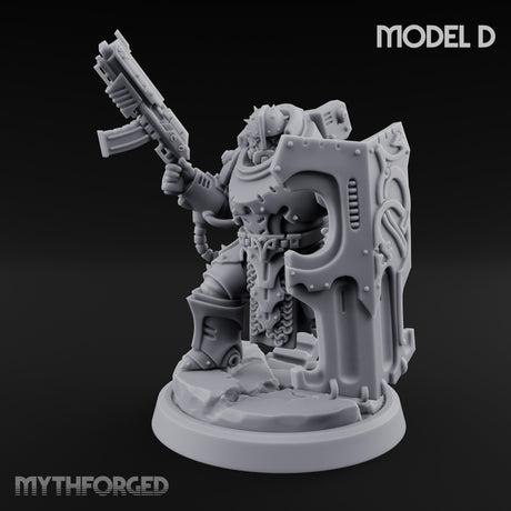 Shield Bracing Gun Toting Space Dwarf Trooper D gallery 1