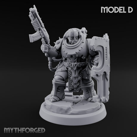 Shield Bracing Gun Toting Space Dwarf Trooper D gallery 2
