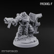 Shield Bracing Gun Toting Space Dwarf Trooper F