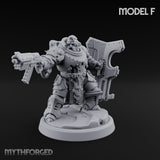 Shield Bracing Gun Toting Space Dwarf Trooper F