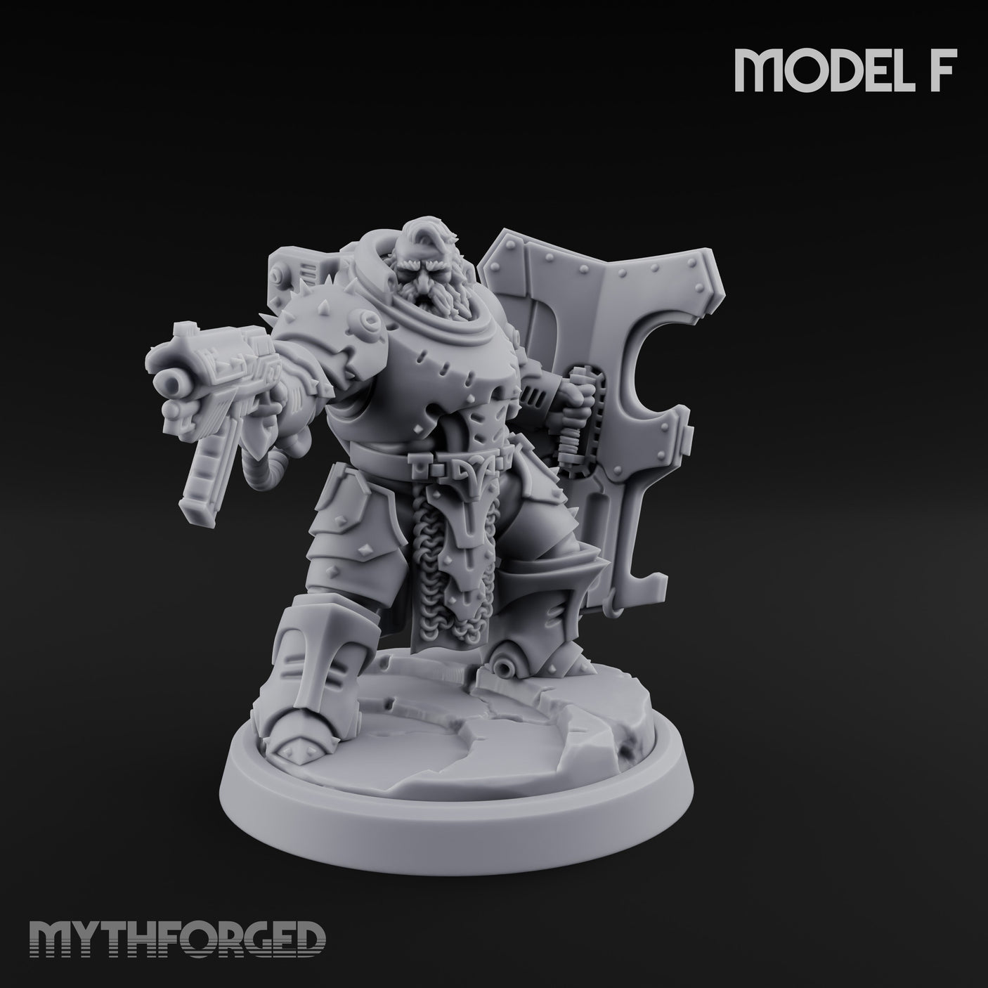 Shield Bracing Gun Toting Space Dwarf Trooper F gallery 1
