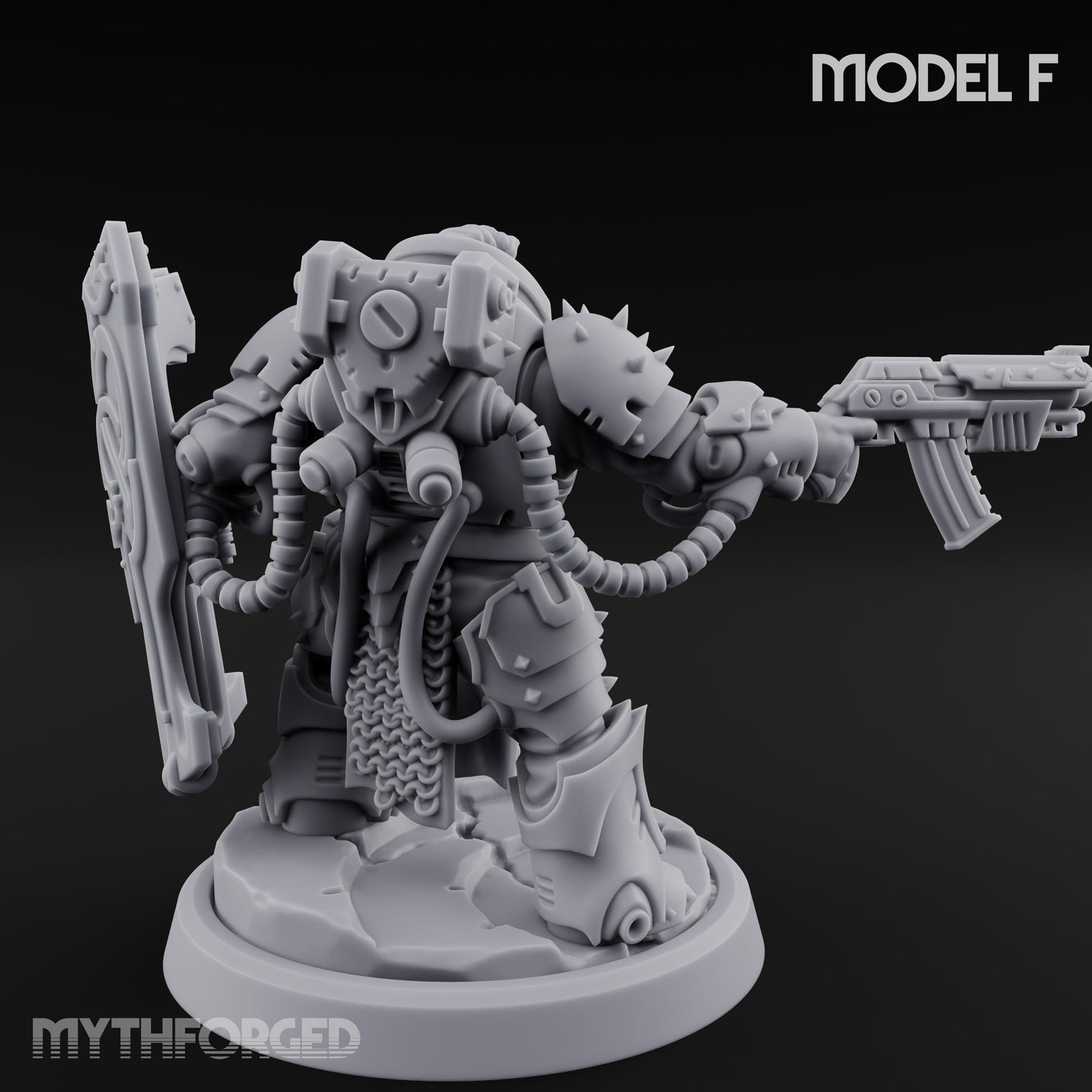 Shield Bracing Gun Toting Space Dwarf Trooper F gallery 4