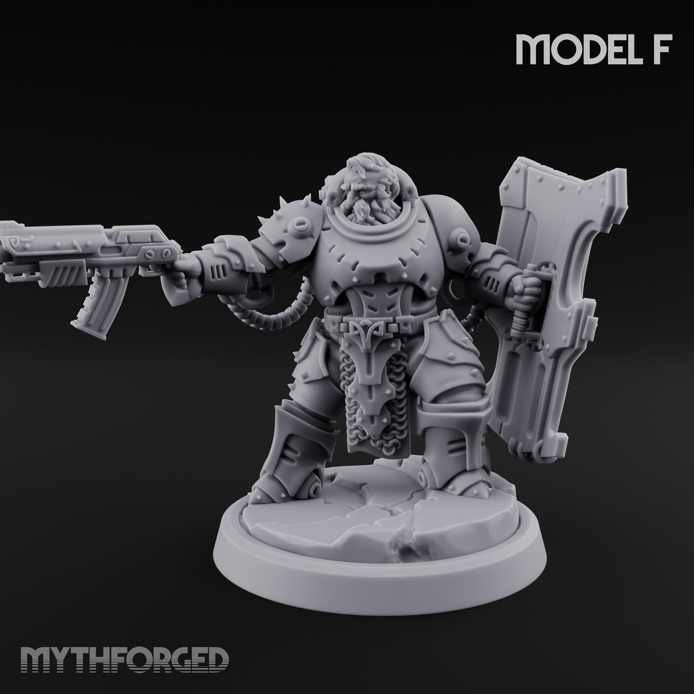 Shield Bracing Gun Toting Space Dwarf Trooper F gallery 8