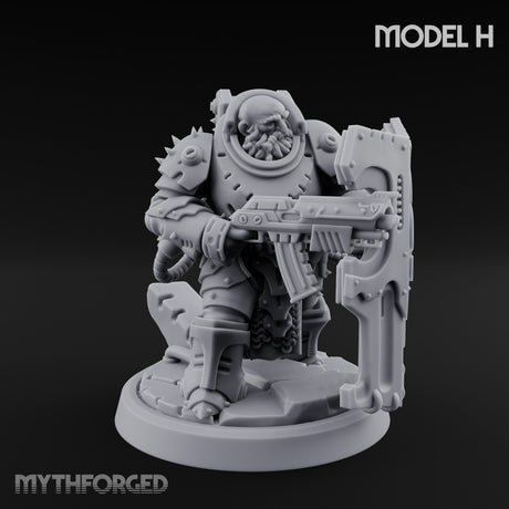 Shield Bracing Gun Toting Space Dwarf Trooper H gallery 1