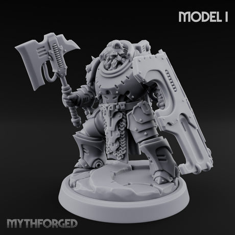 Shield Bracing Gun Toting Space Dwarf Trooper I