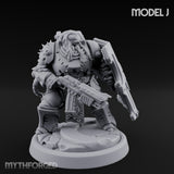 Shield Bracing Gun Toting Space Dwarf Trooper J gallery 2