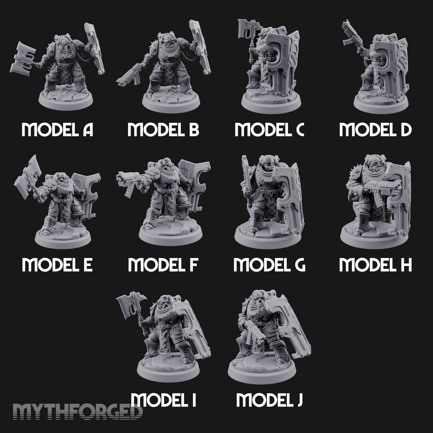 Shield Bracing Gun Toting Space Dwarf Troopers Miniature for Dungeons and Dragons, Pathfinder or other TTRPGs