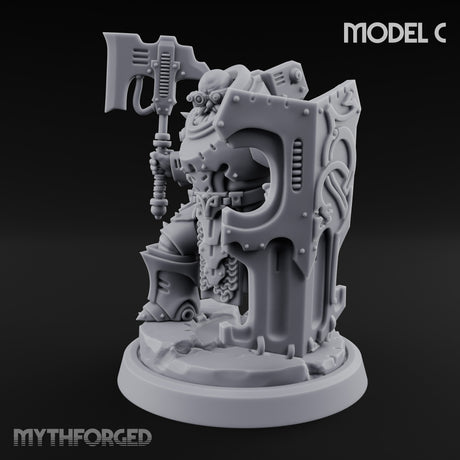 Shield Bracing Gun Toting Space Dwarf Troopers — C