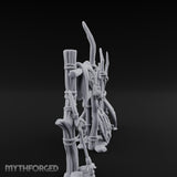 Shield-Leaned Banner-Draped Tribal Bamboo Wall Scene Miniature for Dungeons and Dragons, Pathfinder or other TTRPGs