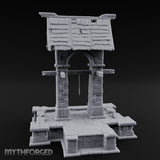 Shingle-Roofed Chain-Hung Village Well Miniature for Dungeons and Dragons, Pathfinder or other TTRPGs