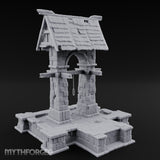 Shingle-Roofed Chain-Hung Village Well Miniature for Dungeons and Dragons, Pathfinder or other TTRPGs