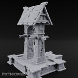 Shingle-Roofed Chain-Hung Village Well Miniature for Dungeons and Dragons, Pathfinder or other TTRPGs