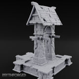 Shingle-Roofed Chain-Hung Village Well Miniature for Dungeons and Dragons, Pathfinder or other TTRPGs