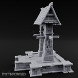Shingle-Roofed Chain-Hung Village Well Miniature for Dungeons and Dragons, Pathfinder or other TTRPGs