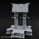 Shingle-Roofed Chain-Hung Village Well Miniature for Dungeons and Dragons, Pathfinder or other TTRPGs