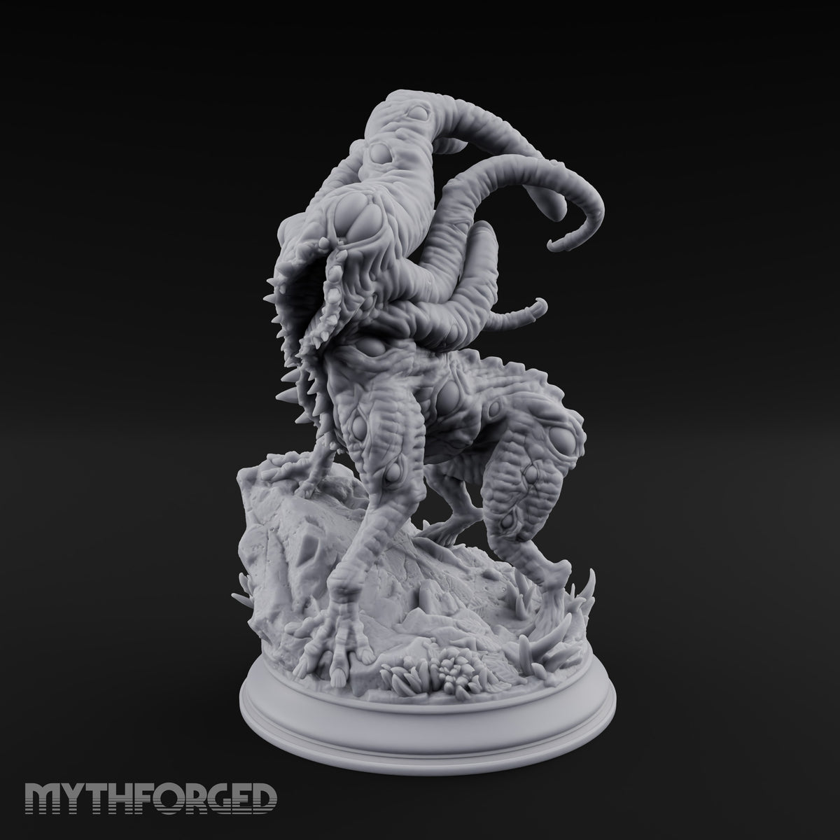 Lunch Arrives Tentacles First Roper Tentacled One-Eyed Ambush Predator on Rocky Base