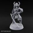 Armoured Horns High Commanding Shogun Miniature for Dungeons and Dragons, Pathfinder or other TTRPGs