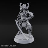 Armoured Horns High Commanding Shogun Miniature for Dungeons and Dragons, Pathfinder or other TTRPGs
