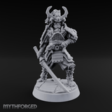 Armoured Horns High Commanding Shogun Miniature for Dungeons and Dragons, Pathfinder or other TTRPGs