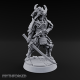Armoured Horns High Commanding Shogun Miniature for Dungeons and Dragons, Pathfinder or other TTRPGs