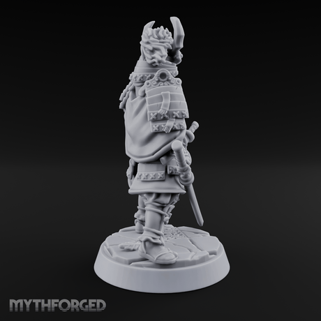 Armoured Horns High Commanding Shogun Miniature for Dungeons and Dragons, Pathfinder or other TTRPGs
