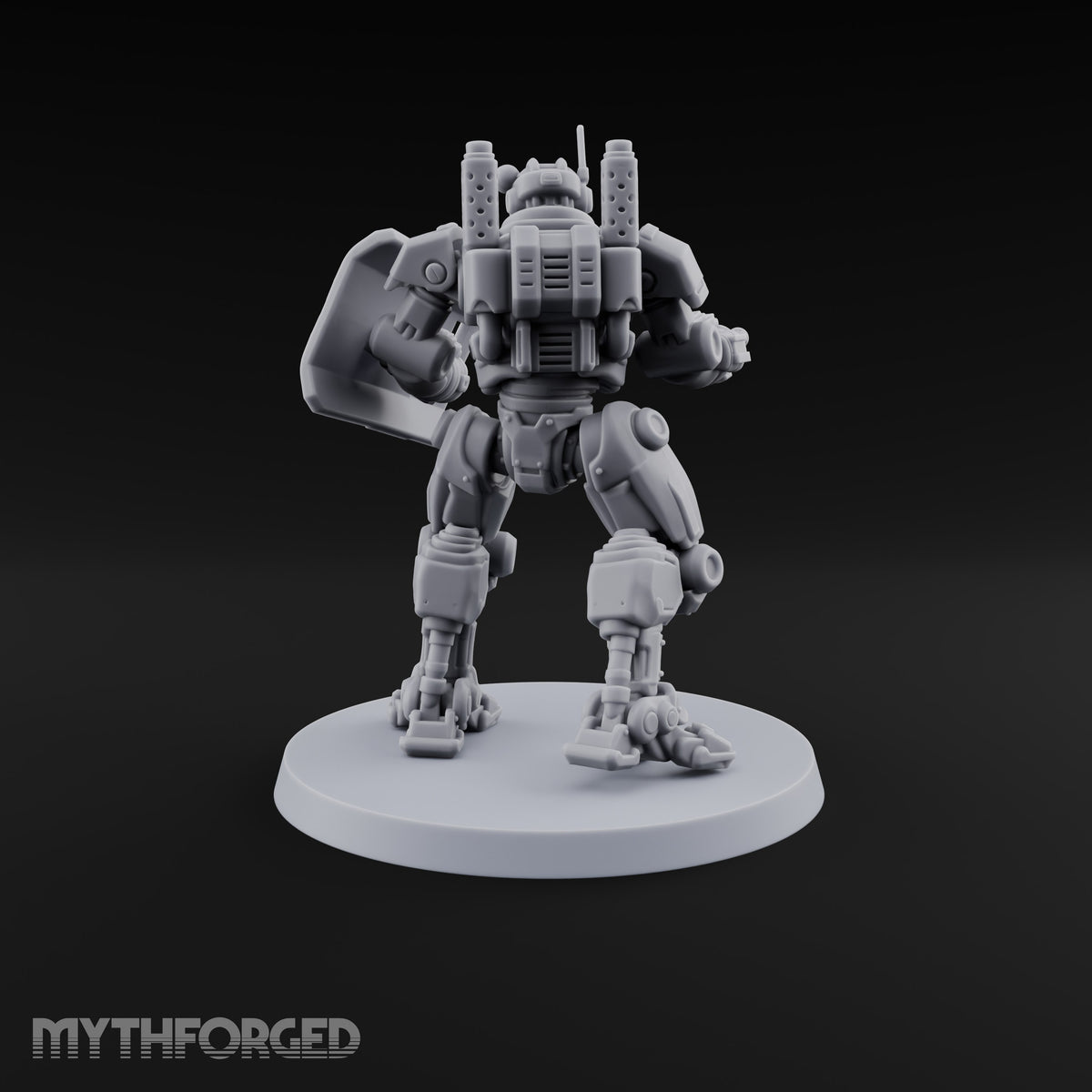 Riot Control, Rusted Edition Warforged Riot Police Robot with Shield A