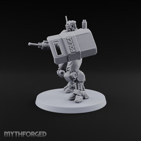 Riot Control, Rusted Edition Warforged Riot Police Robot with Shield A