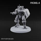 Riot Control, Rusted Edition Warforged Riot Police Robots with Shields — A