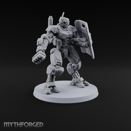 Riot Control, Rusted Edition Warforged Riot Police Robots with Shields — B