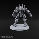 Riot Control, Rusted Edition Warforged Riot Police Robot with Shield B