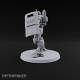 Riot Control, Rusted Edition Warforged Riot Police Robot with Shield B