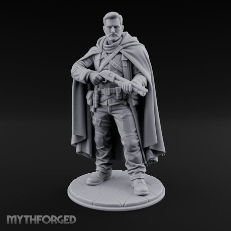 Shotgun Cradling Human Gunslinger Miniature for Dungeons and Dragons, Pathfinder or other TTRPGs
