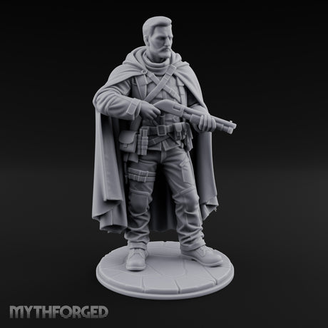 Shotgun Cradling Human Gunslinger Miniature for Dungeons and Dragons, Pathfinder or other TTRPGs