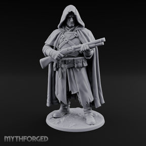Shotgun Levelling Human Gunslinger Miniature for Dungeons and Dragons, Pathfinder or other TTRPGs