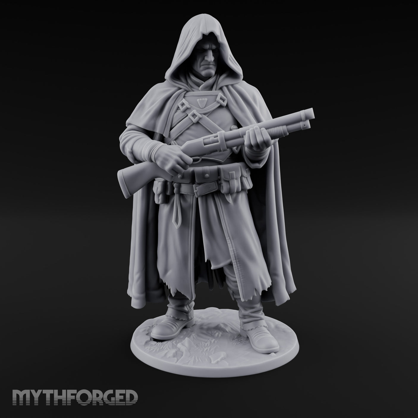 Shotgun Levelling Human Gunslinger Miniature for Dungeons and Dragons, Pathfinder or other TTRPGs