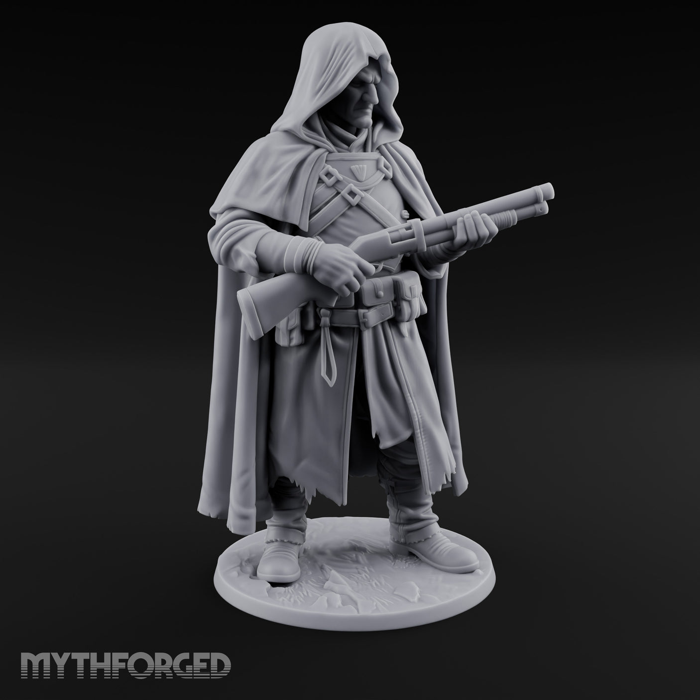 Shotgun Levelling Human Gunslinger Miniature for Dungeons and Dragons, Pathfinder or other TTRPGs