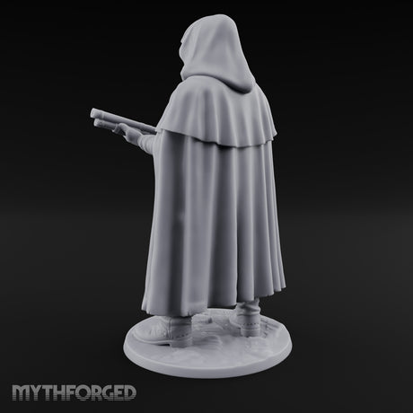 Shotgun Levelling Human Gunslinger Miniature for Dungeons and Dragons, Pathfinder or other TTRPGs