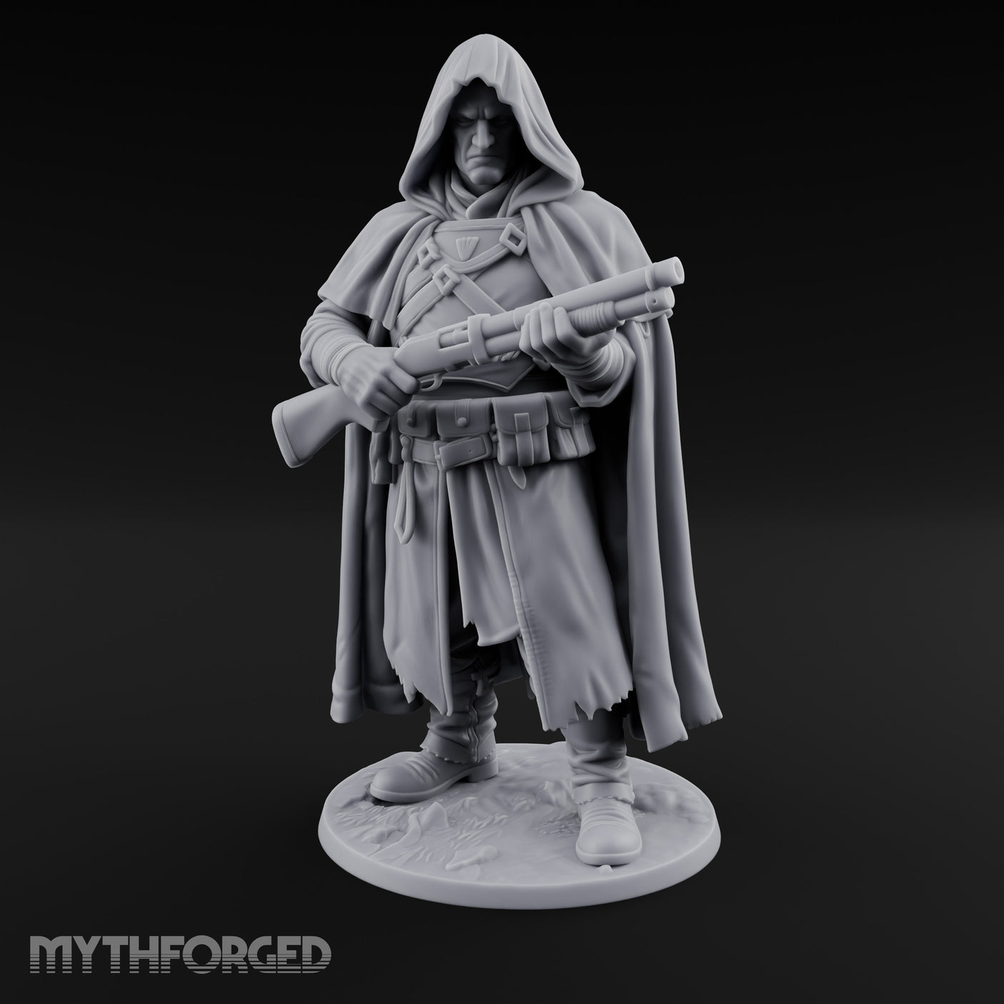 Shotgun Levelling Human Gunslinger Miniature for Dungeons and Dragons, Pathfinder or other TTRPGs