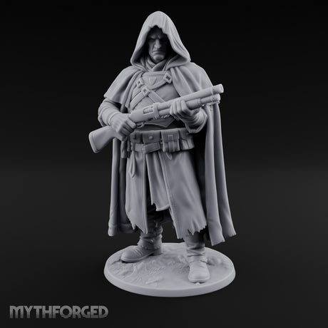 Shotgun Levelling Human Gunslinger Miniature for Dungeons and Dragons, Pathfinder or other TTRPGs
