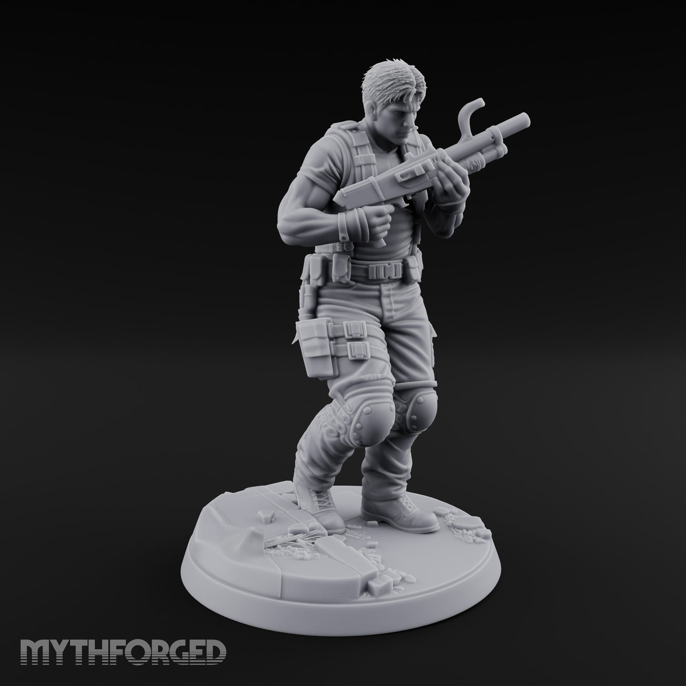 Shotgun Levelling Human Survivor Miniature for Dungeons and Dragons, Pathfinder or other TTRPGs