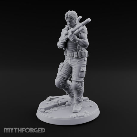 Shotgun Levelling Human Survivor Miniature for Dungeons and Dragons, Pathfinder or other TTRPGs